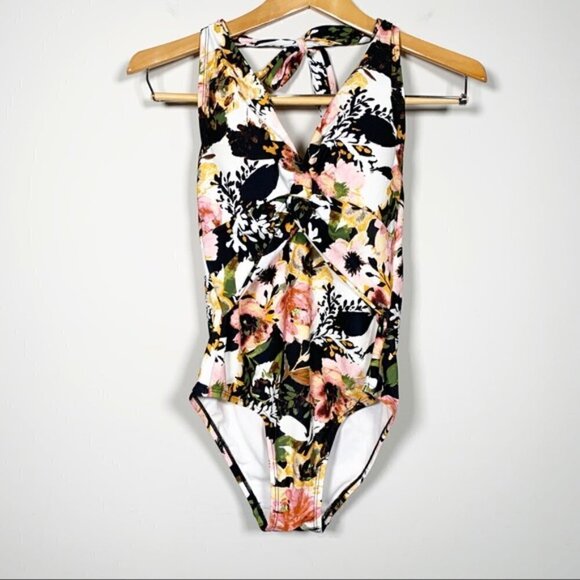 Kona Sol Floral Halter one piece swimsuit Small - Picture 4 of 8